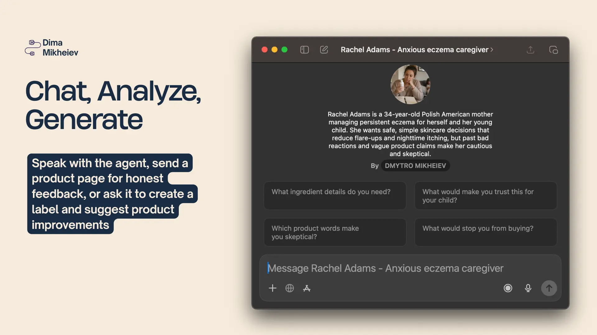 Chatting with AI buyer persona agent
